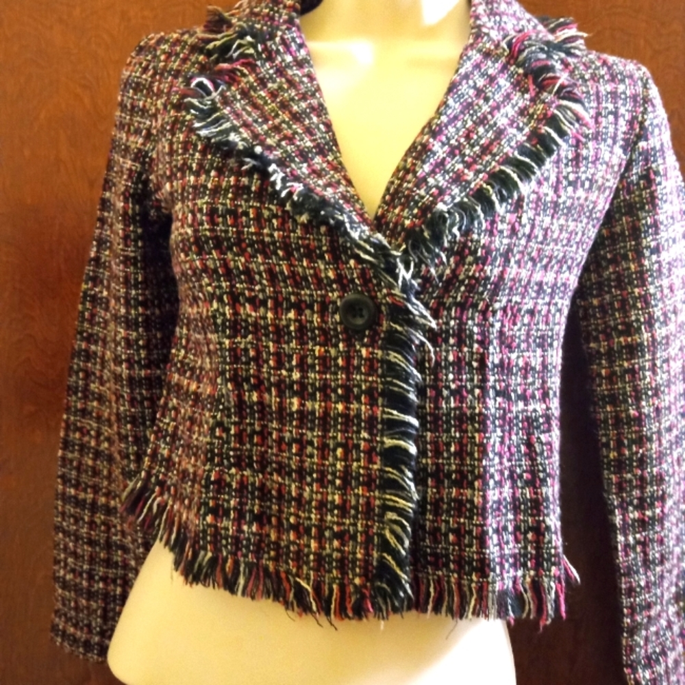 It's A Girl Thing girl's plaid  boucle blazer
